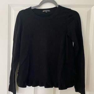 Adrianna Papell Black Ruffle Sweater size Small